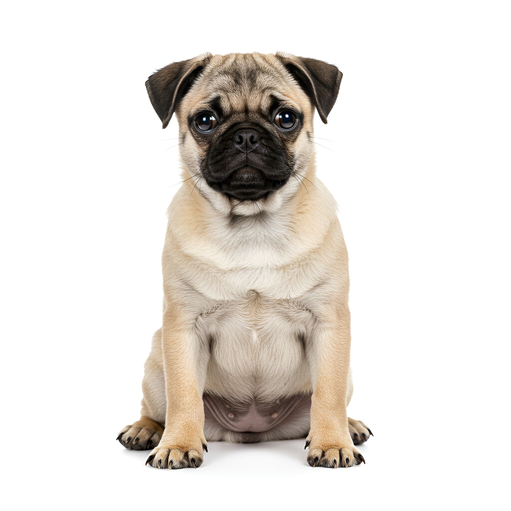 pug puppy isolated on white background